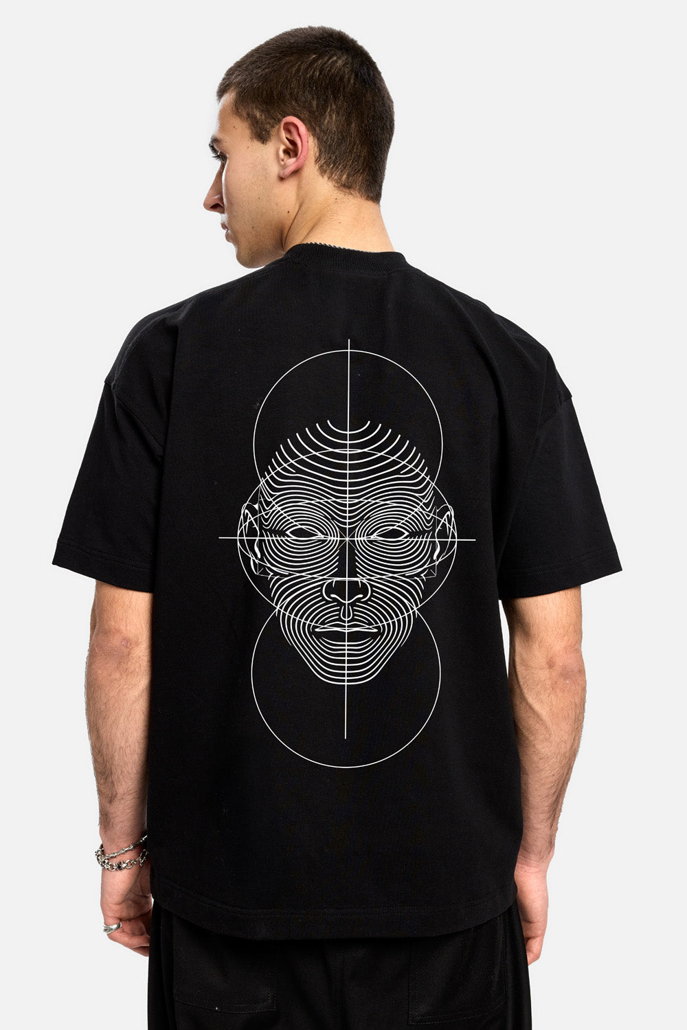Circle Printed Black T-Shirt