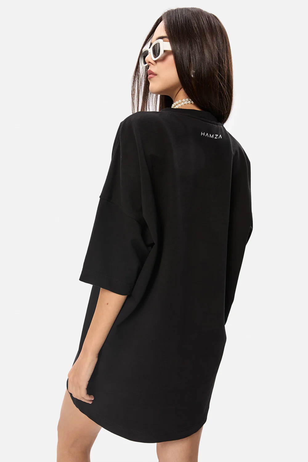 Rochie tricou cu imprimeu Dolce| Femei | Negru | Stil Modern & Elegant | Confort & Funcționalitate | Atelier Hamza