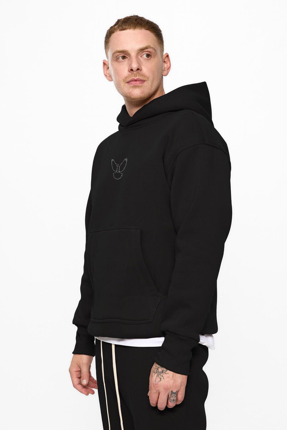 Saint Black printed fleece Hoodie