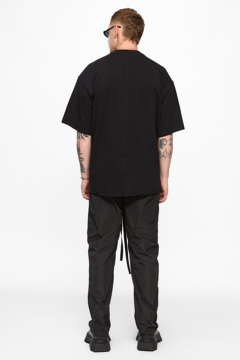 Serenity Oversized Black Printed T-shirt