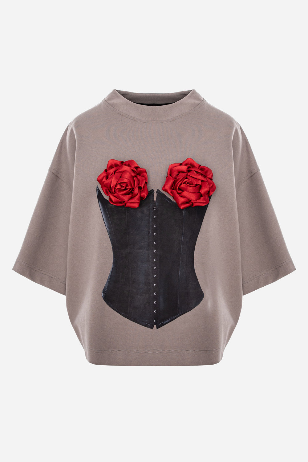 Koszulka Belle z kwiatową aplikacją w kolorze off-white W