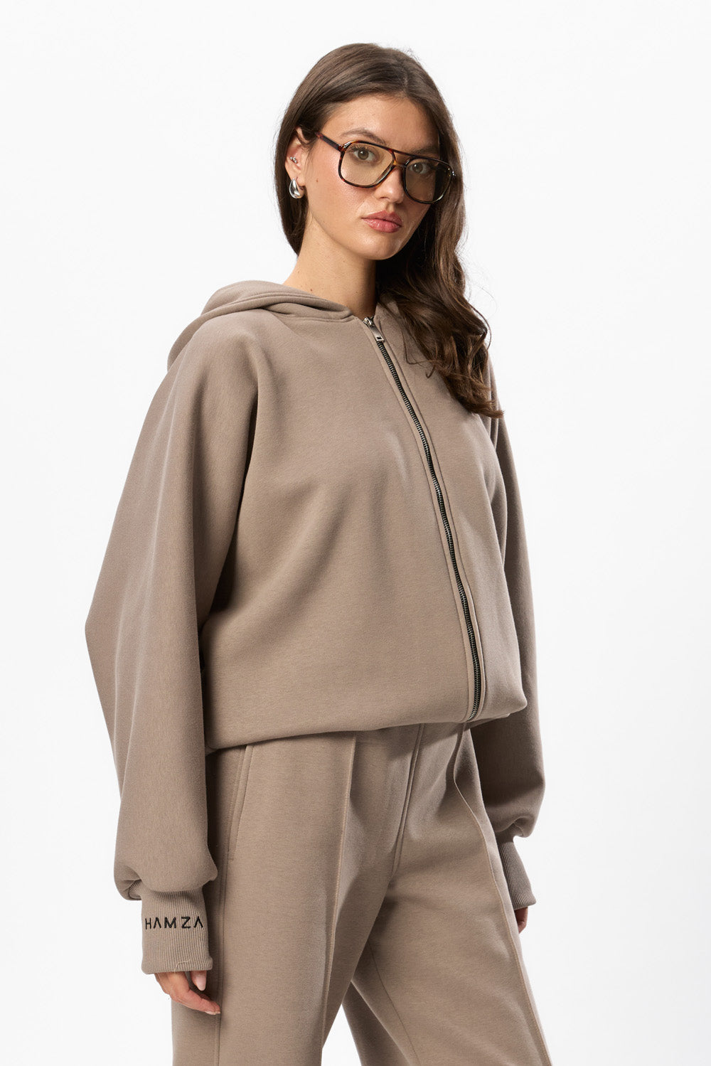 Hardy V2 Beige Fleece Zip Hoodie