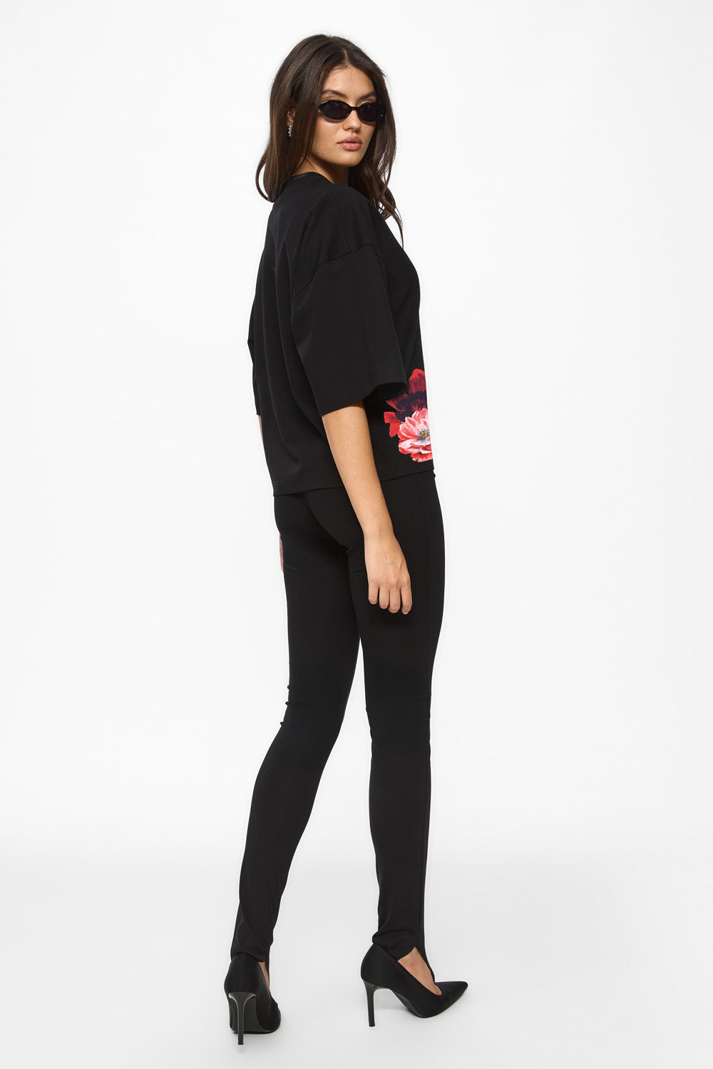 Blossom Black Printed T-shirt