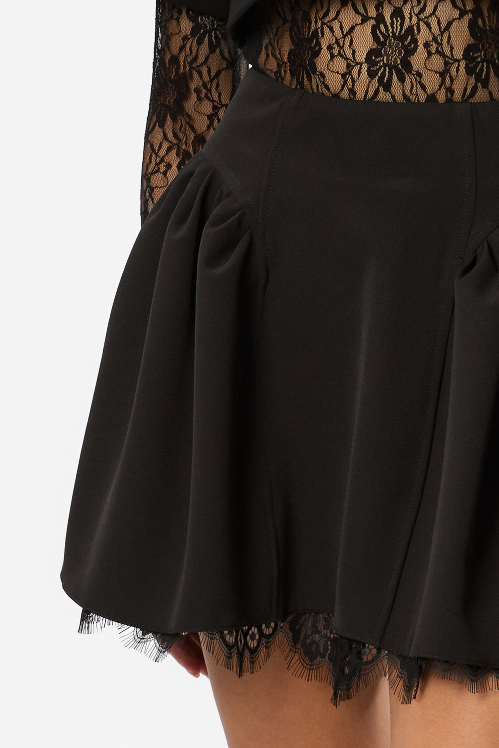 Venice Black Woven Lace Skirt