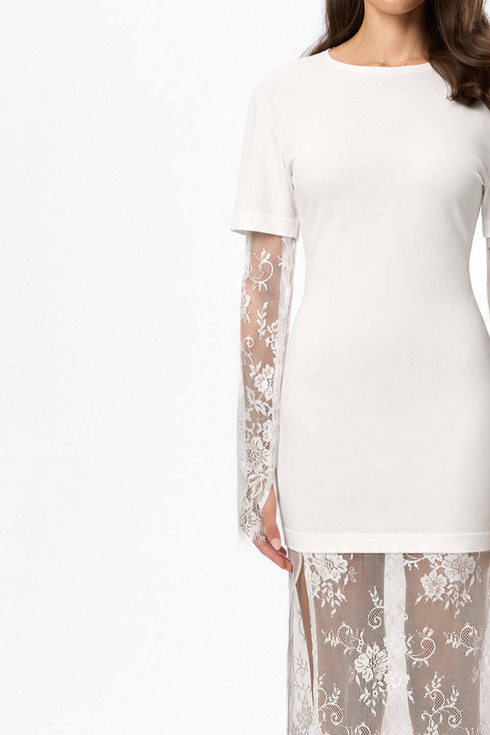 Venice Slim Fit Dress Off-White