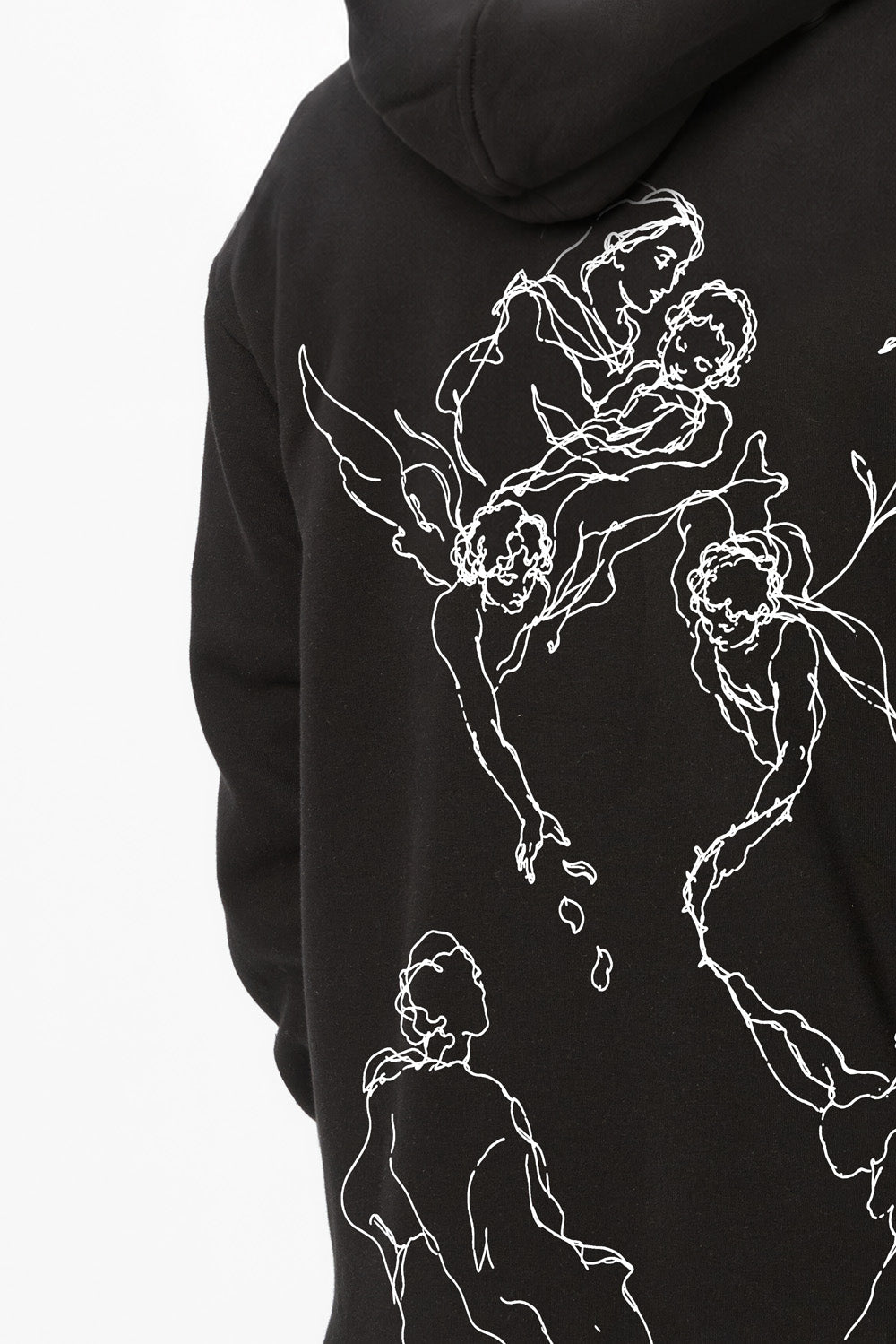 Kara V2 black printed fleece hoodie