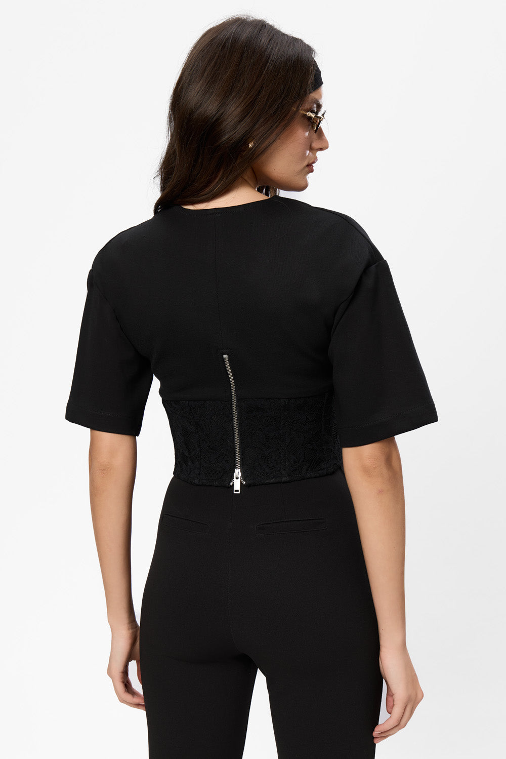 Beżowa koszulka La Perle z nadrukiem W