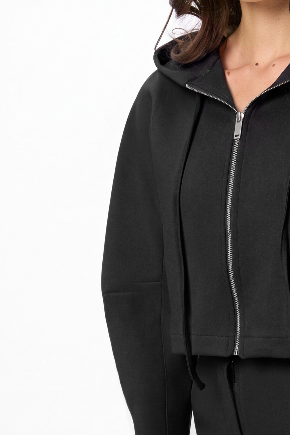 Feli Black Woven Hoodie
