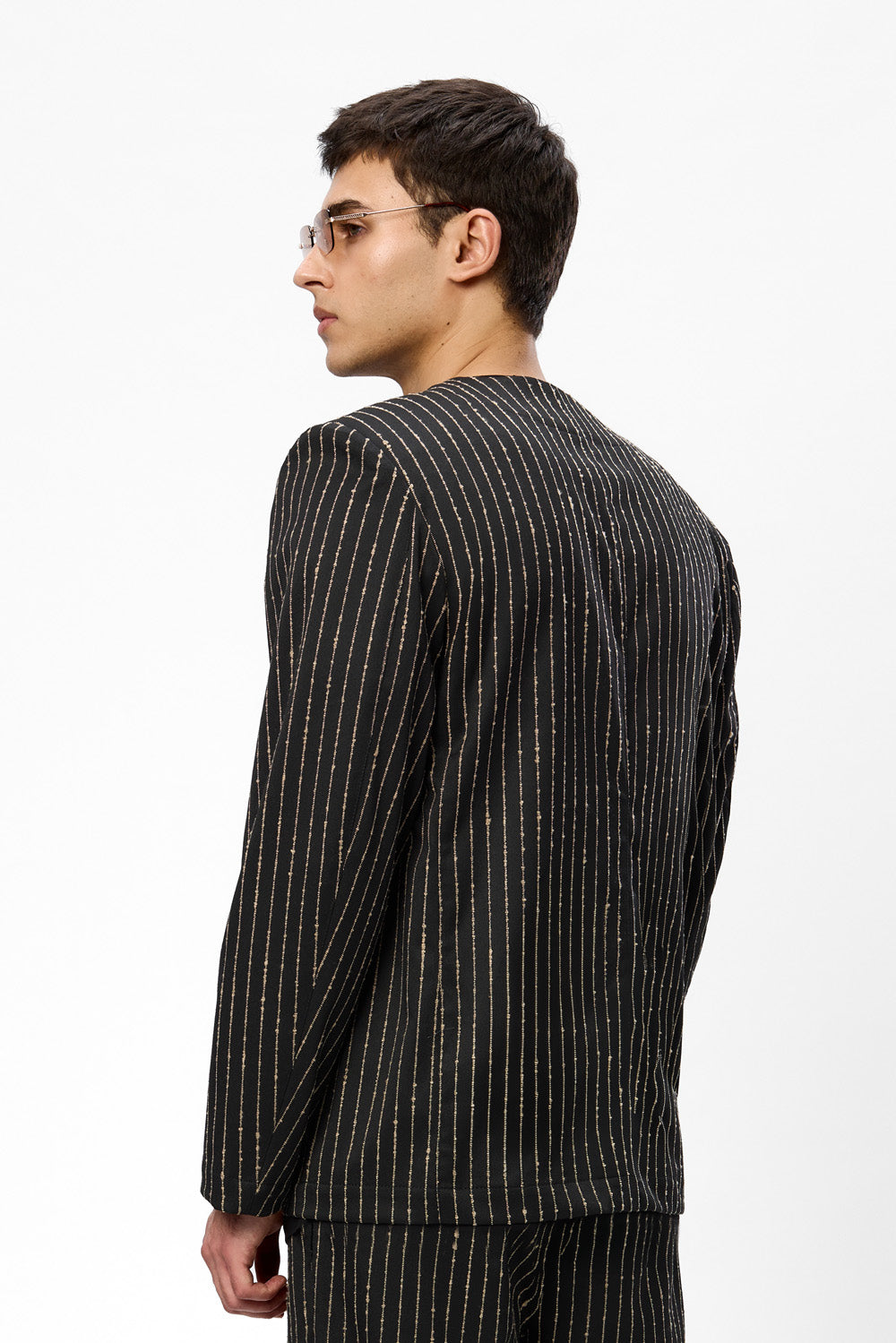 247 Black Striped Blazer