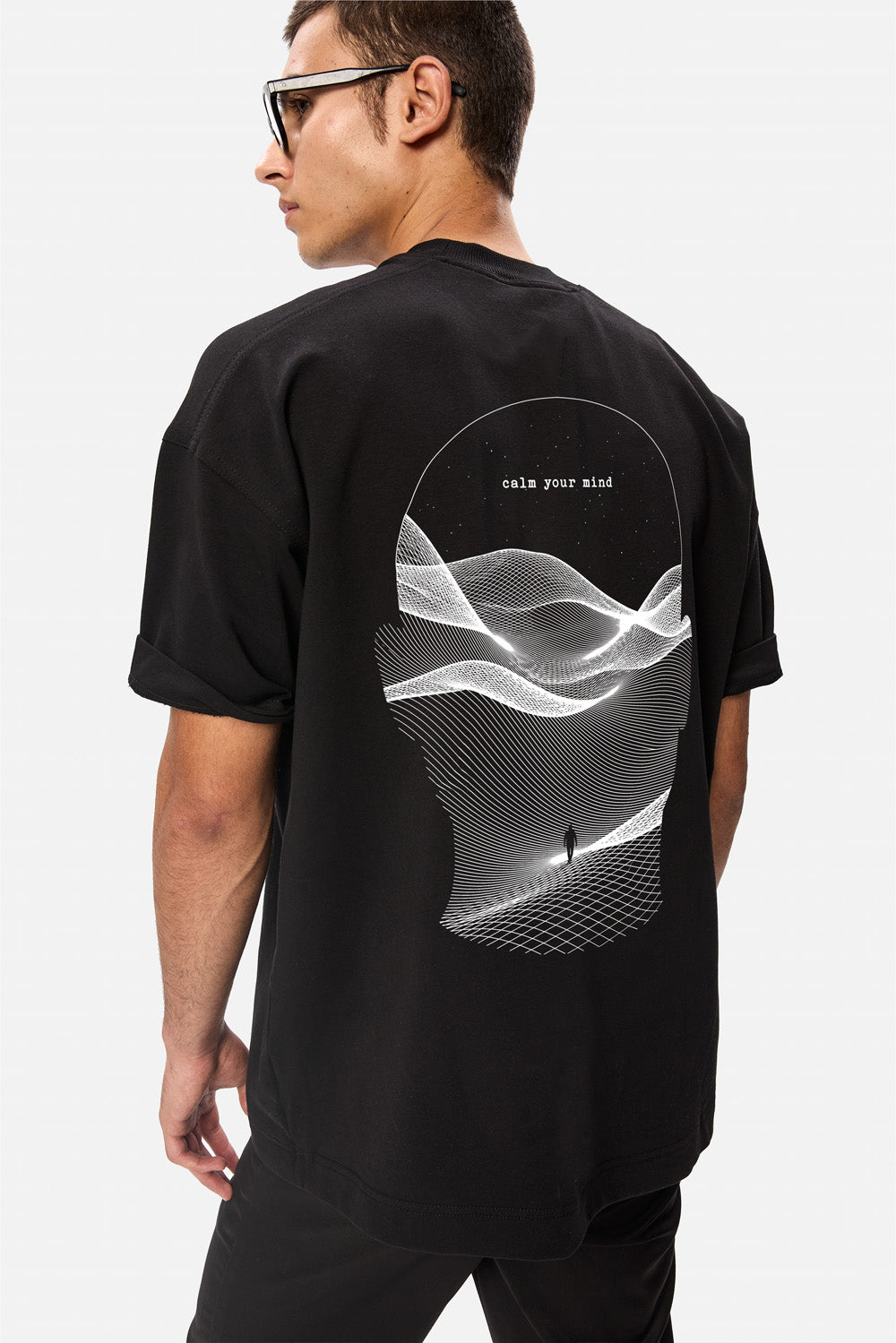 Calm your mind Printed Black T-Shirt
