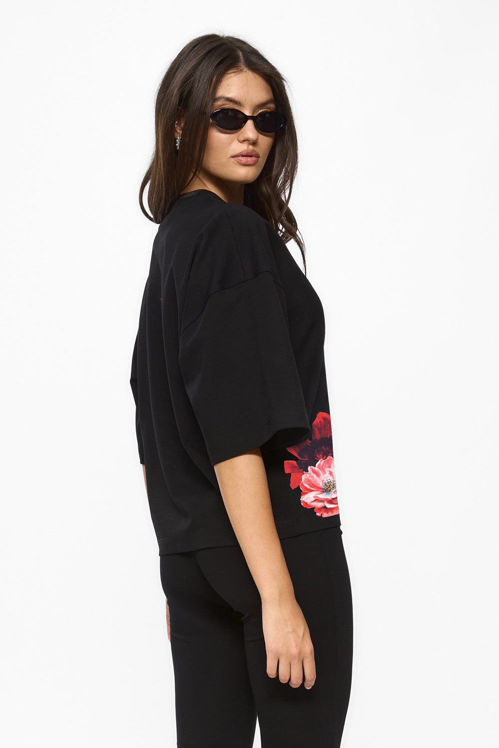 Blossom Black Printed T-shirt
