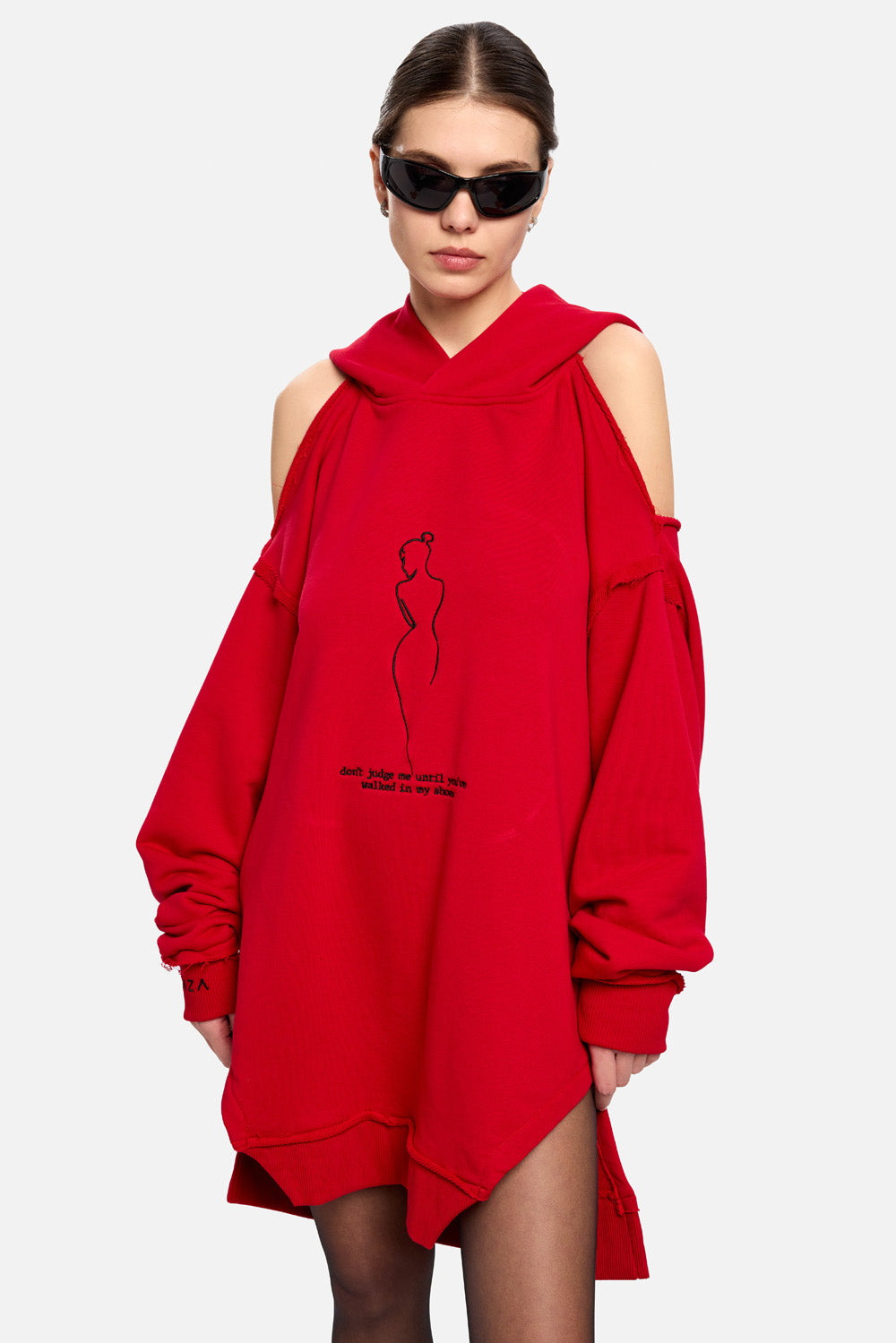 FRAGILE Red Hoodie- Dress II