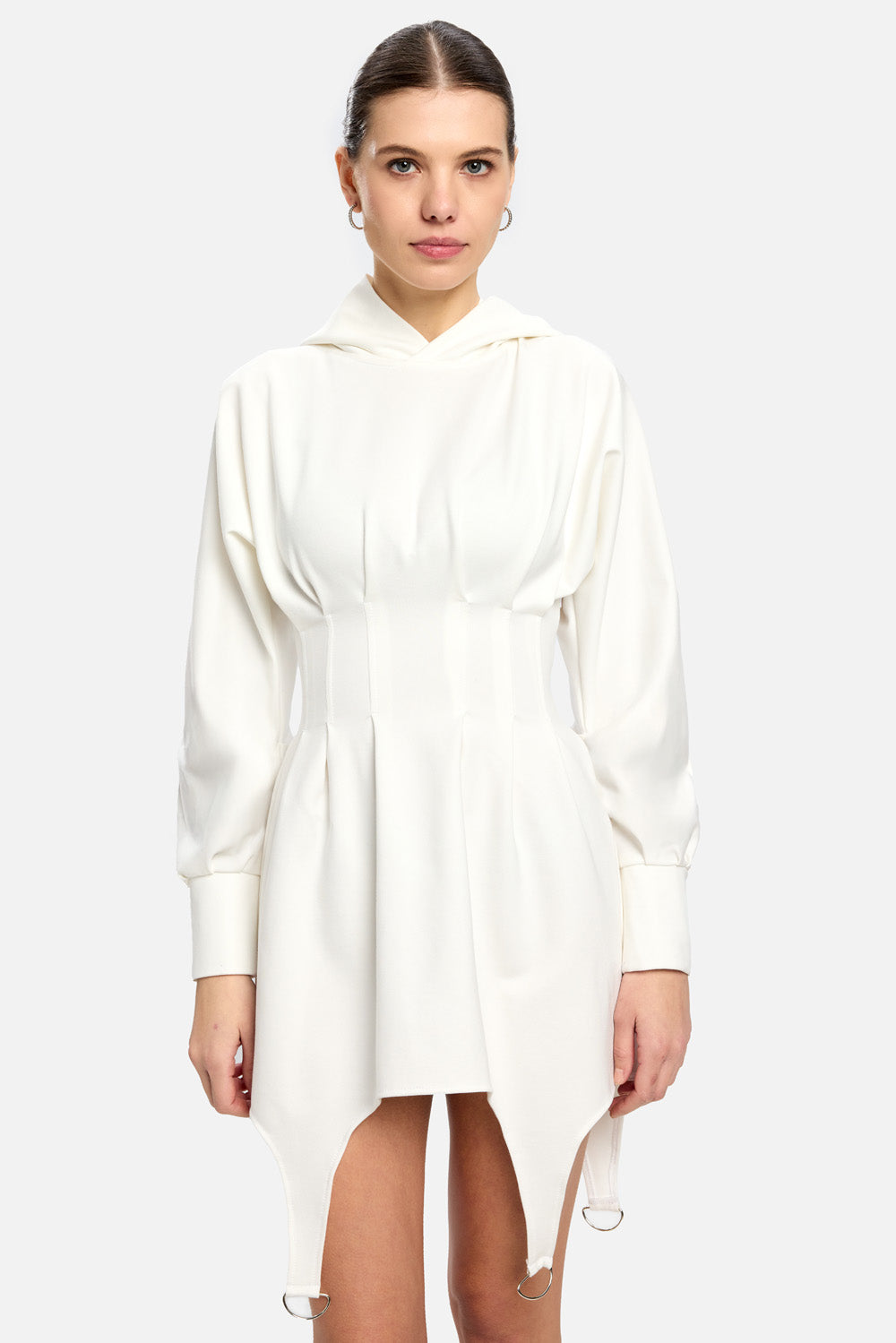 Rochie Cairo cu bretele la portjartier| Femei | Alb | Stil Modern & Elegant | Confort & Funcționalitate | Atelier Hamza