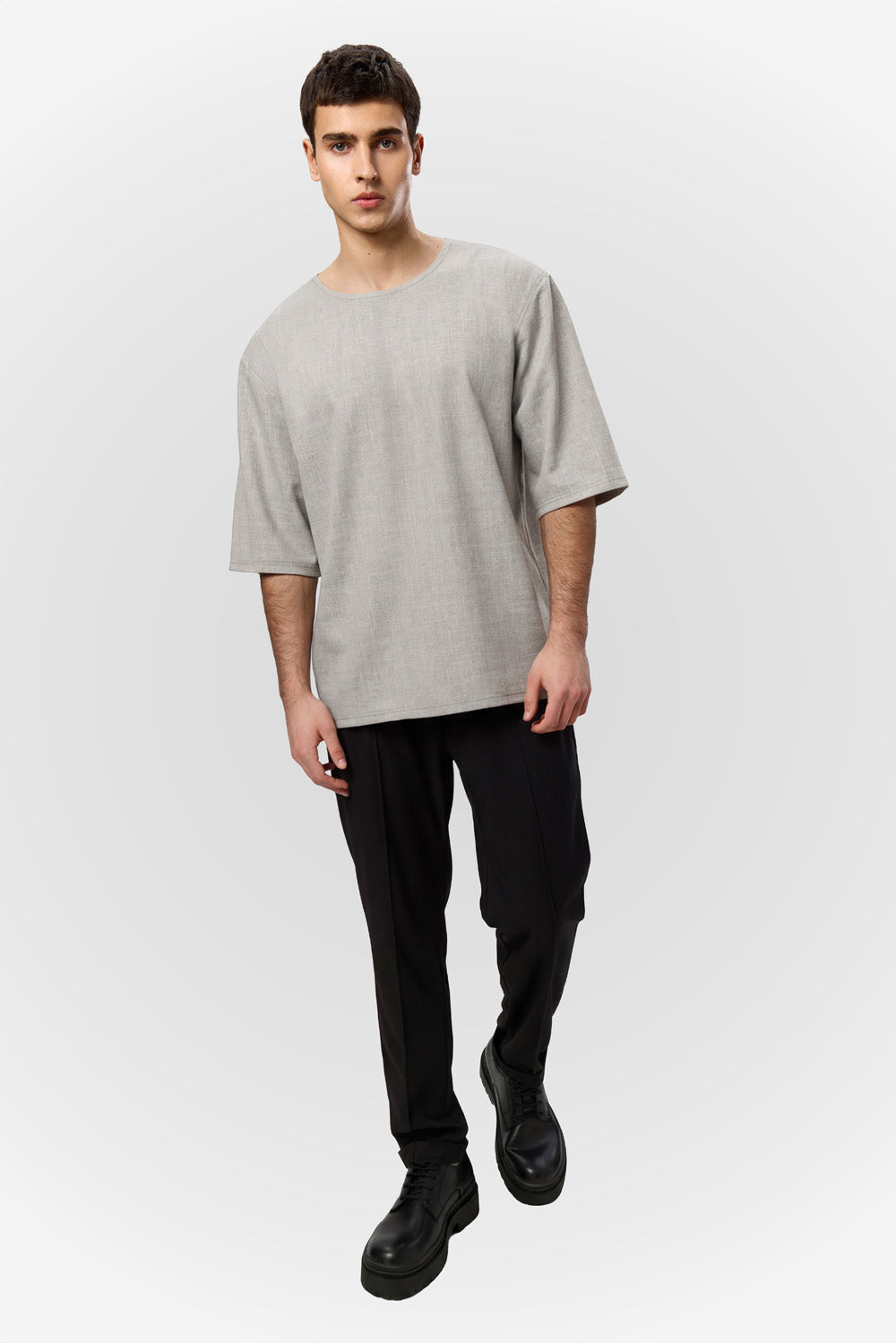 Thom grey melange cloth T-shirt
