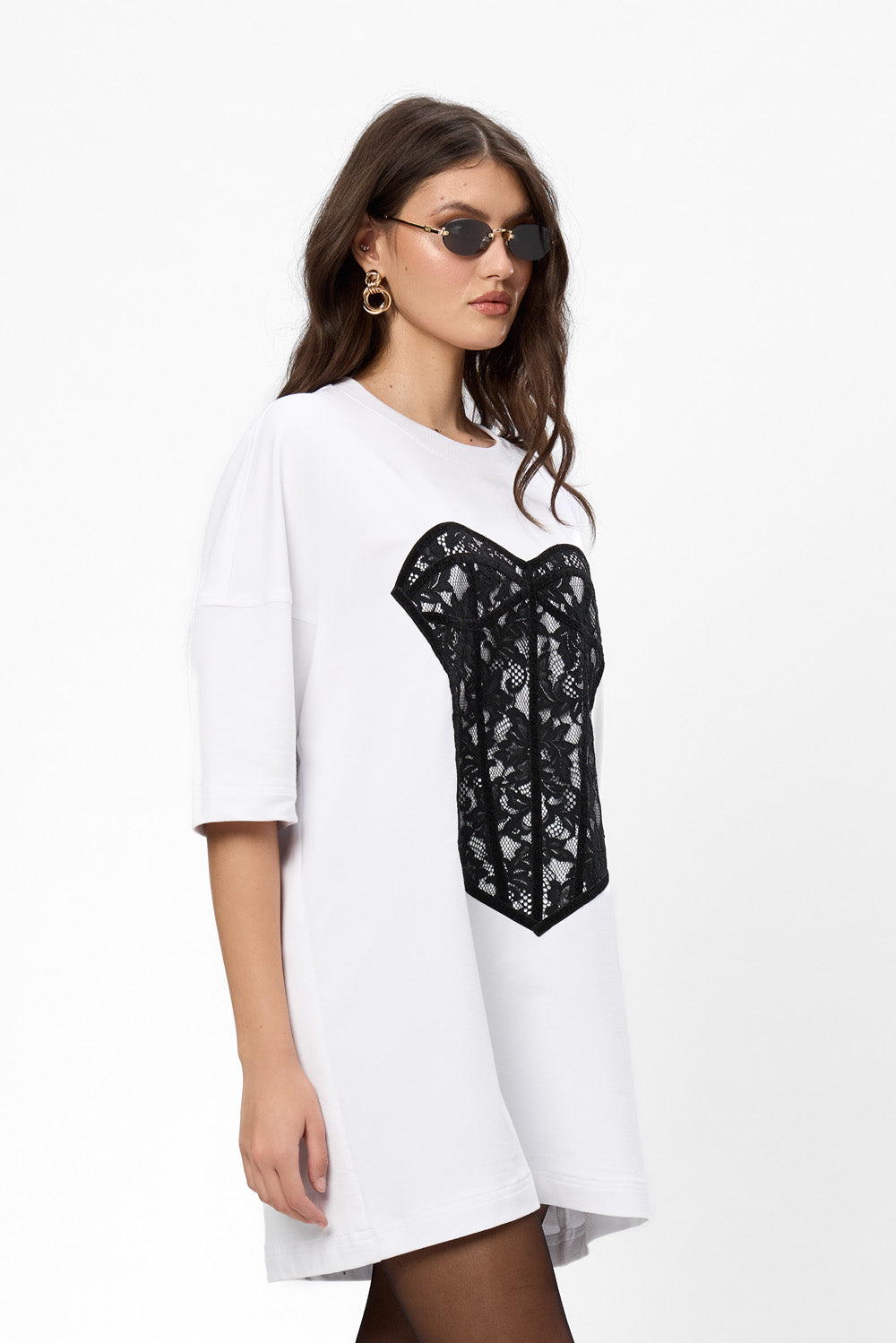 Sukienka T-shirt Bandana z nadrukiem gorsetu