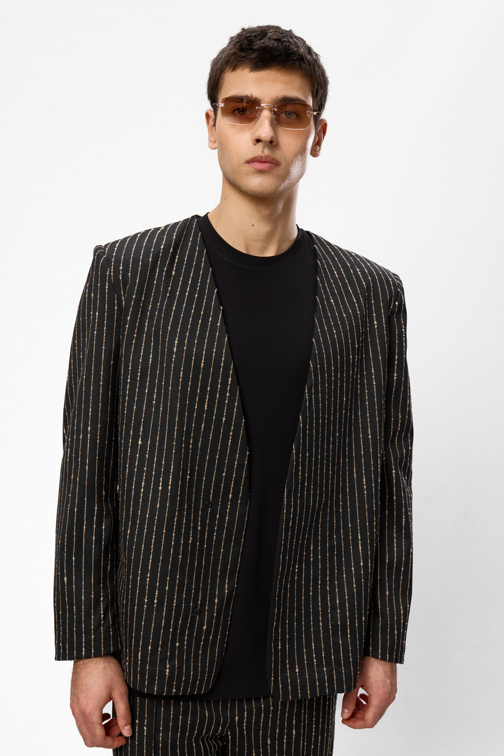 247 Black Striped Blazer