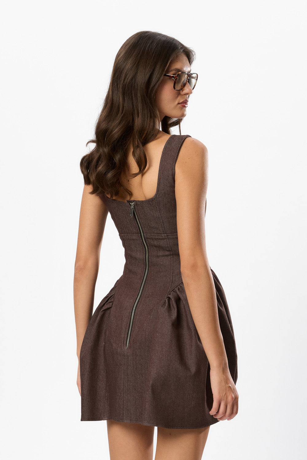 Alicia Brown Denim Mini Dress