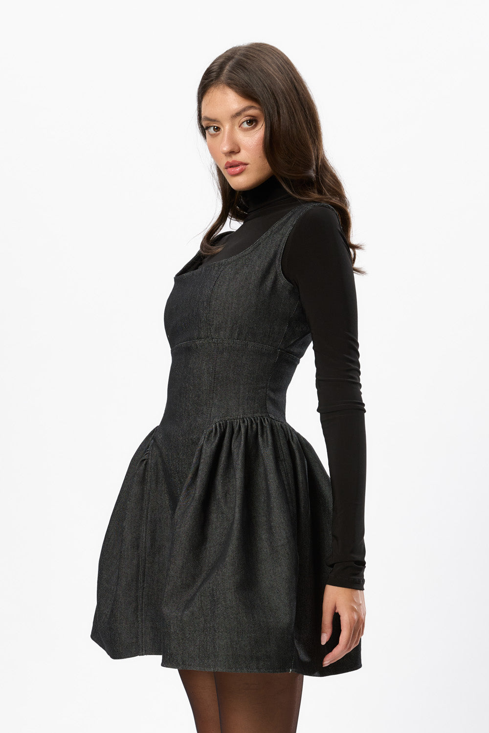 Alicia Dark Blue Denim Mini Dress