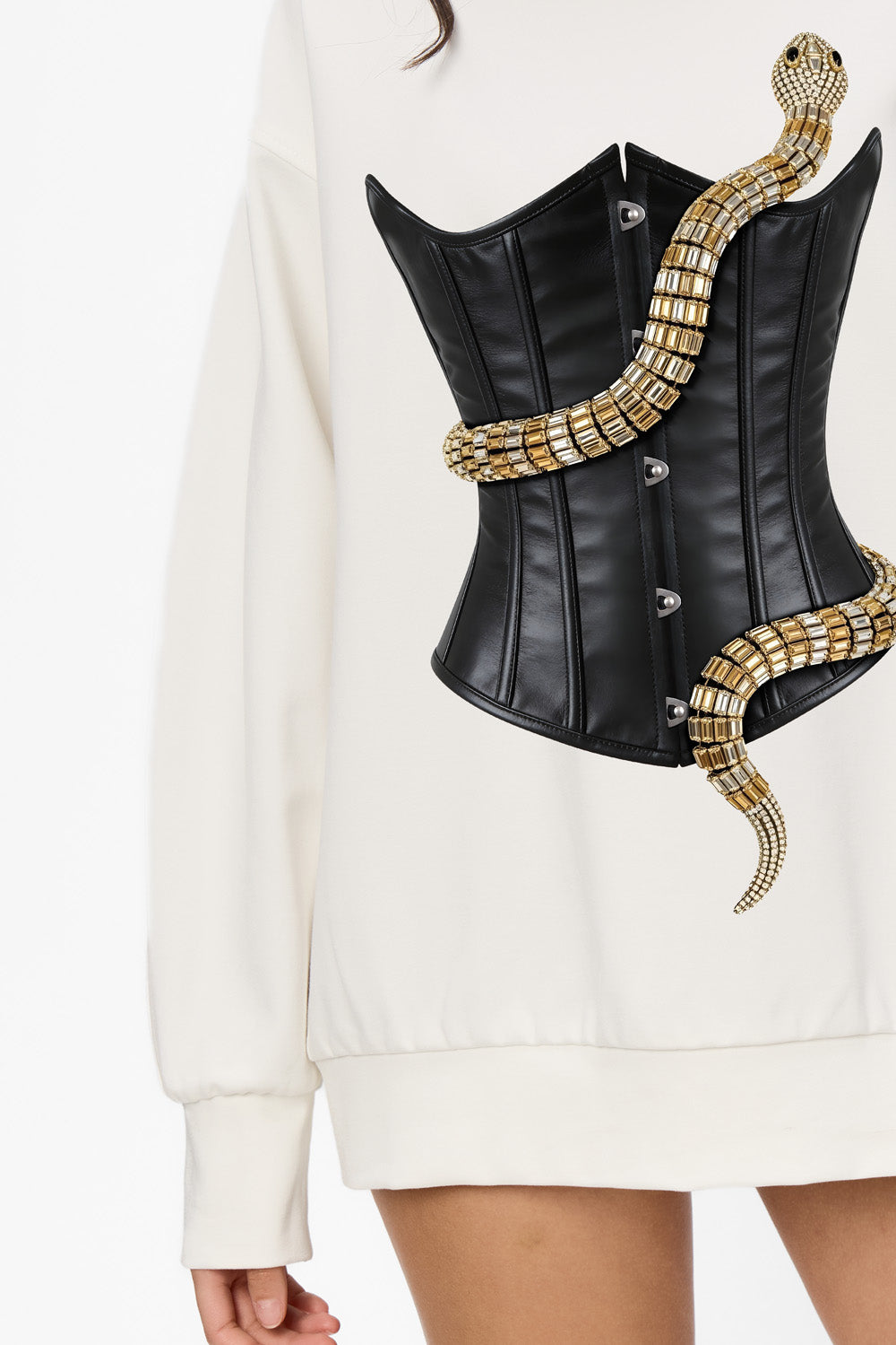 Eva Printed Off-White Sweater