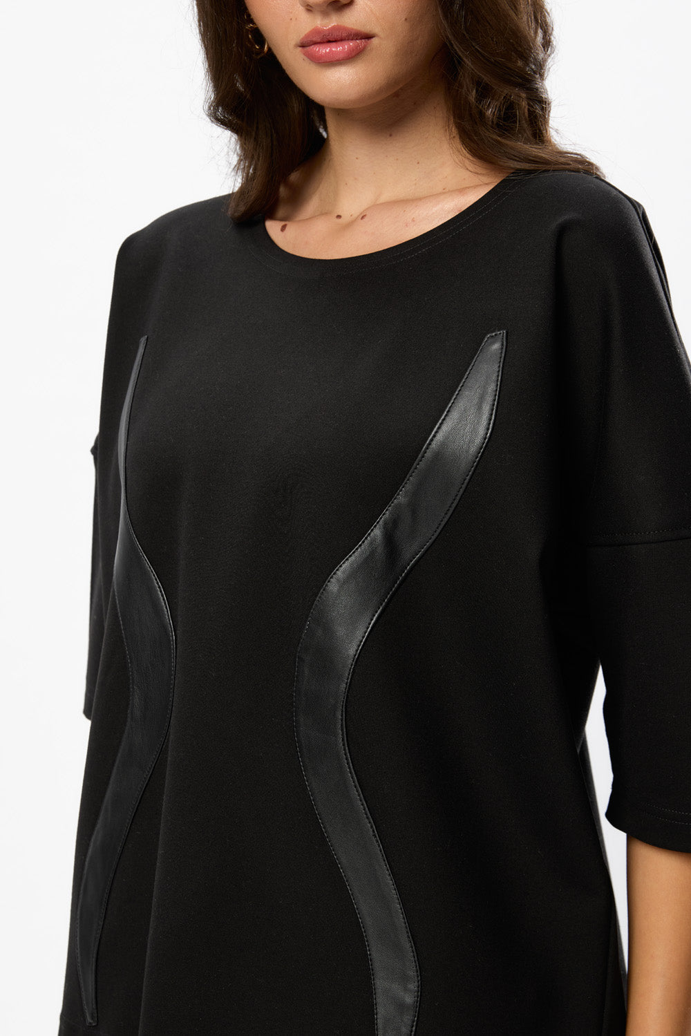 Gitana Black with Leather Stripes T-shirt