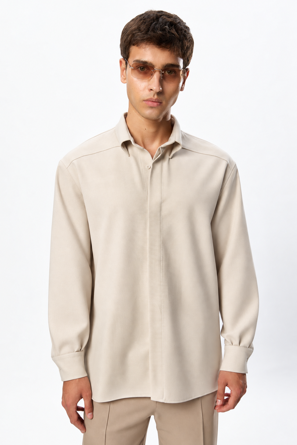 247 Vanilla Wool Blend Shirt