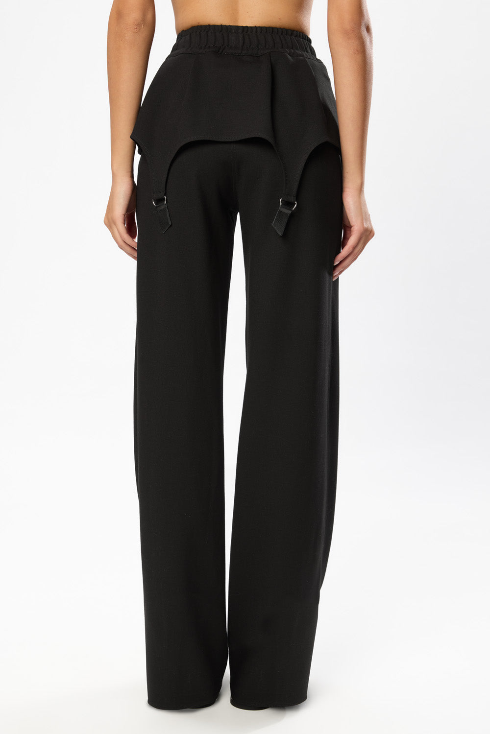 Goddess Black elastic Pants with garter straps