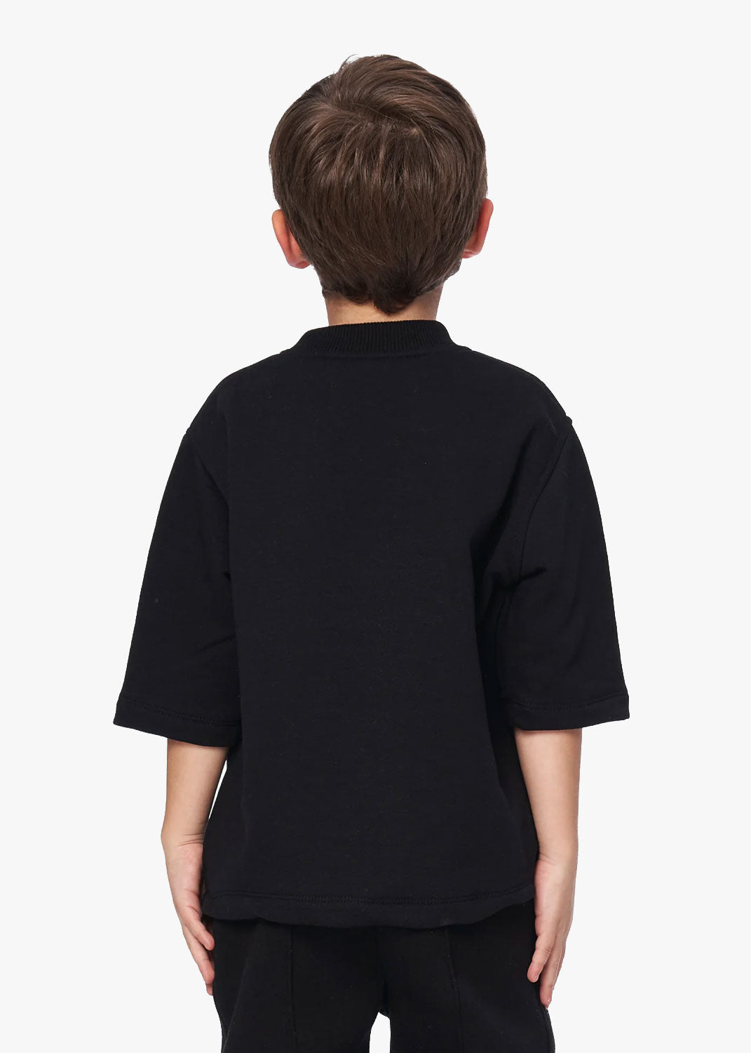 Tricou negru copii "LaLaLand", imprimeu alb creativ, material moale, bumbac 90%