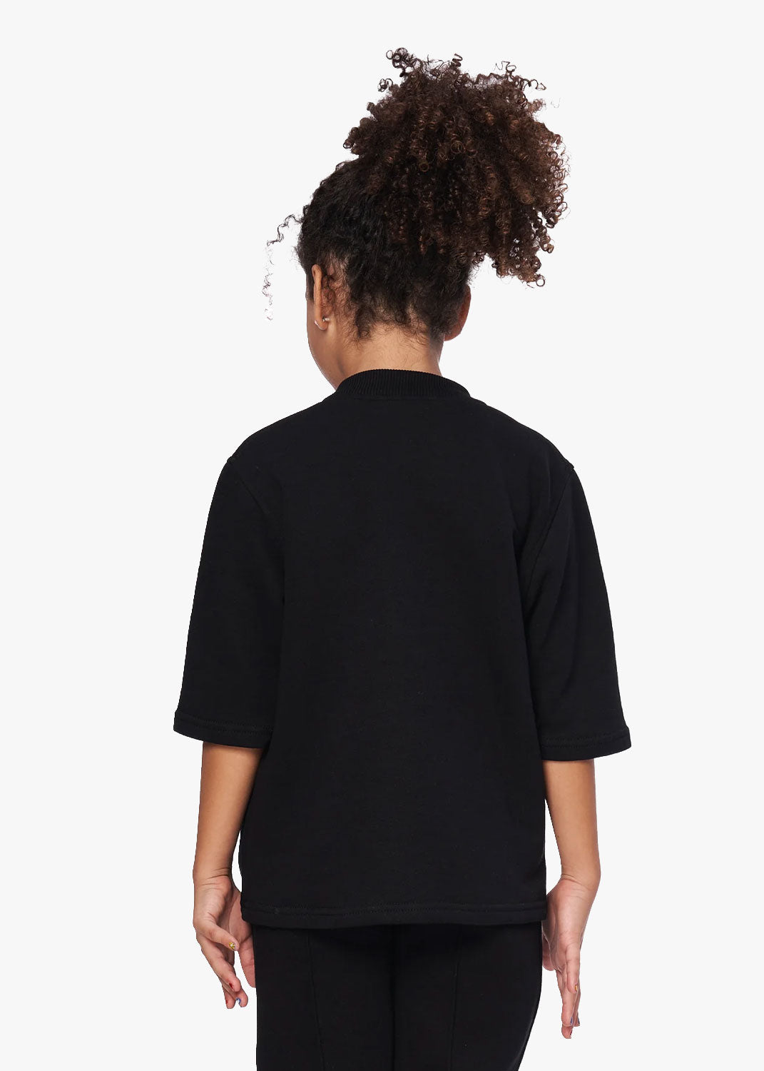 Tricou copii negru "Mom" cu ursuleț aripi și rochiță, mesaj „Look Mom, I Can Fly”