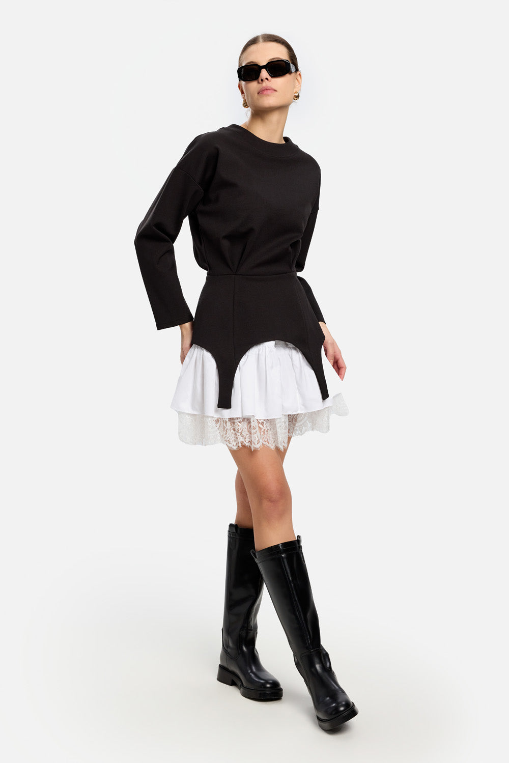 Fustă Swan cu șireturi| Femei | Alb | Stil Modern & Elegant | Confort & Funcționalitate | Atelier Hamza