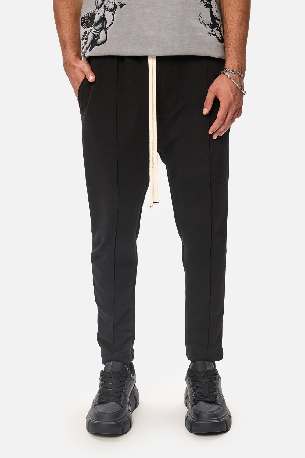 Pantaoni Thom din bumbac | Bărbați | Negru | Stil Modern & Elegant | Confort & Funcționalitate | Atelier Hamza