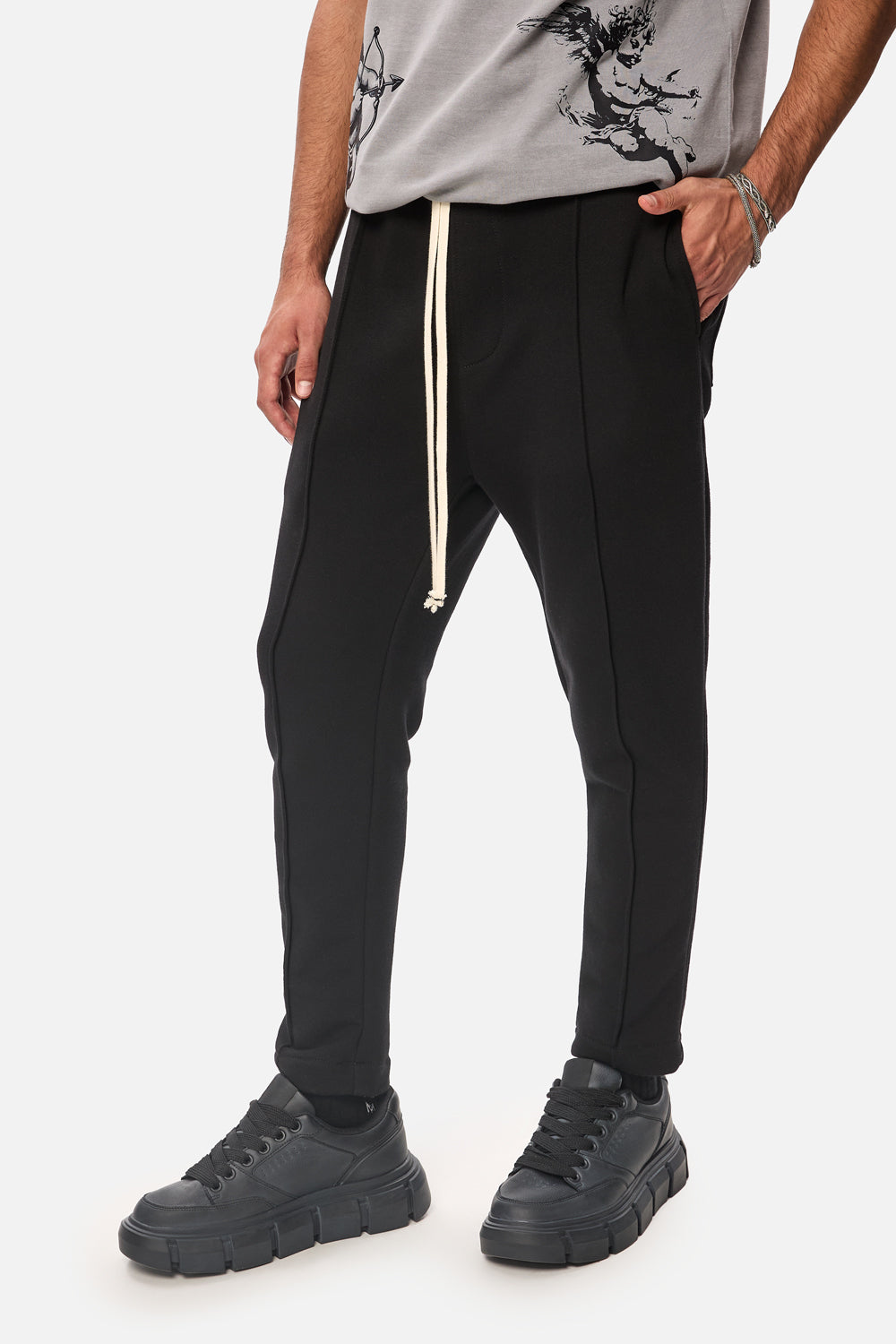 Pantaoni Thom din bumbac | Bărbați | Negru | Stil Modern & Elegant | Confort & Funcționalitate | Atelier Hamza
