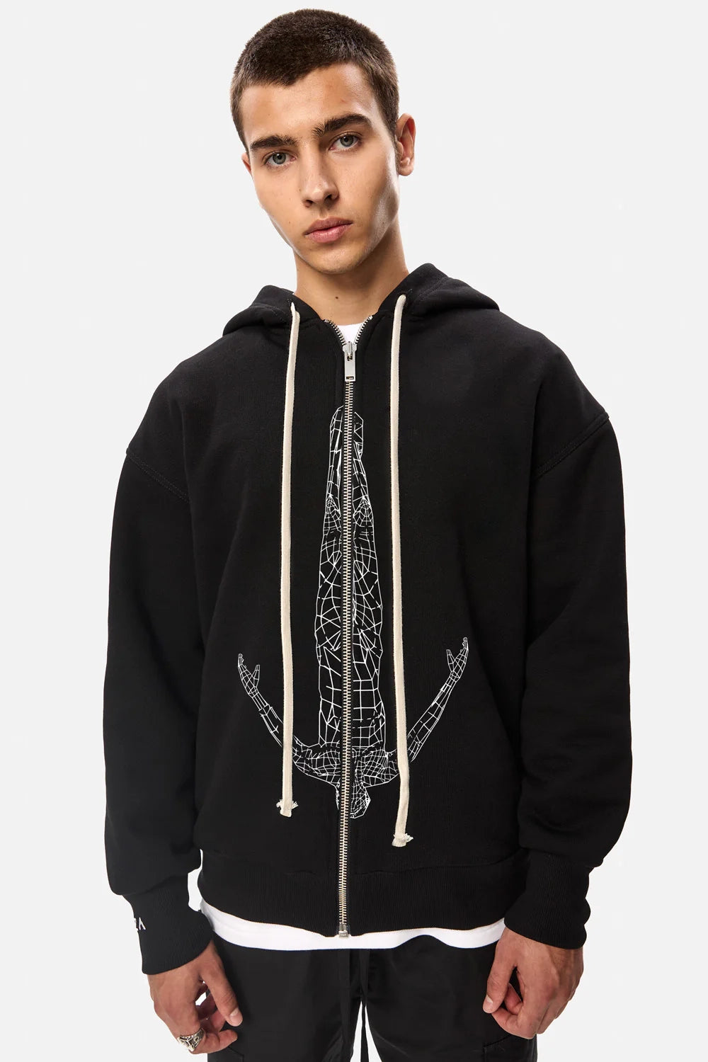 Fallen printed Zip Hoodie