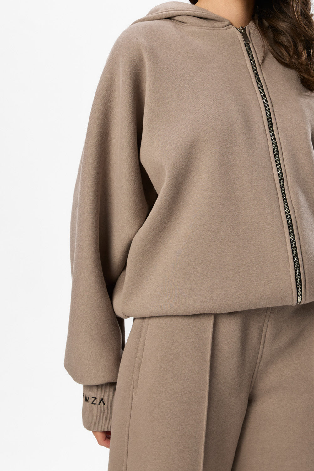 Hardy V2 Beige Fleece Zip Hoodie
