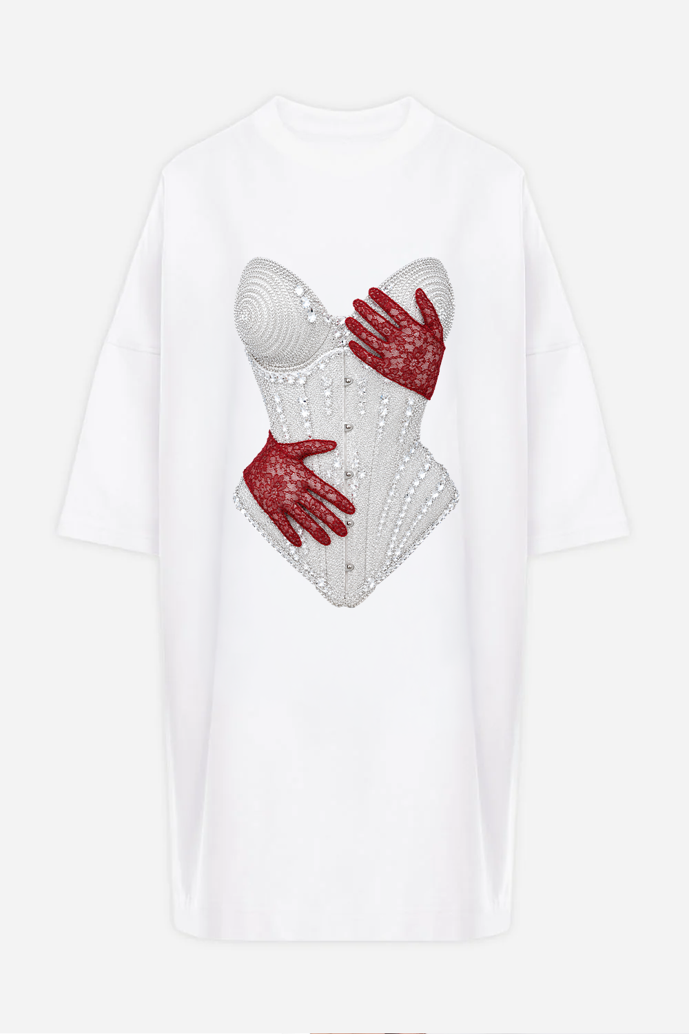 Sukienka T-shirt Bandana z nadrukiem gorsetu