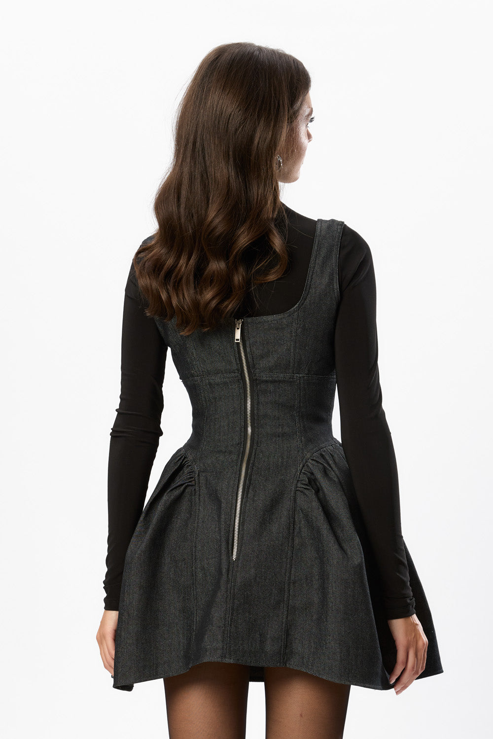 Alicia  Dark Blue Denim Mini Dress