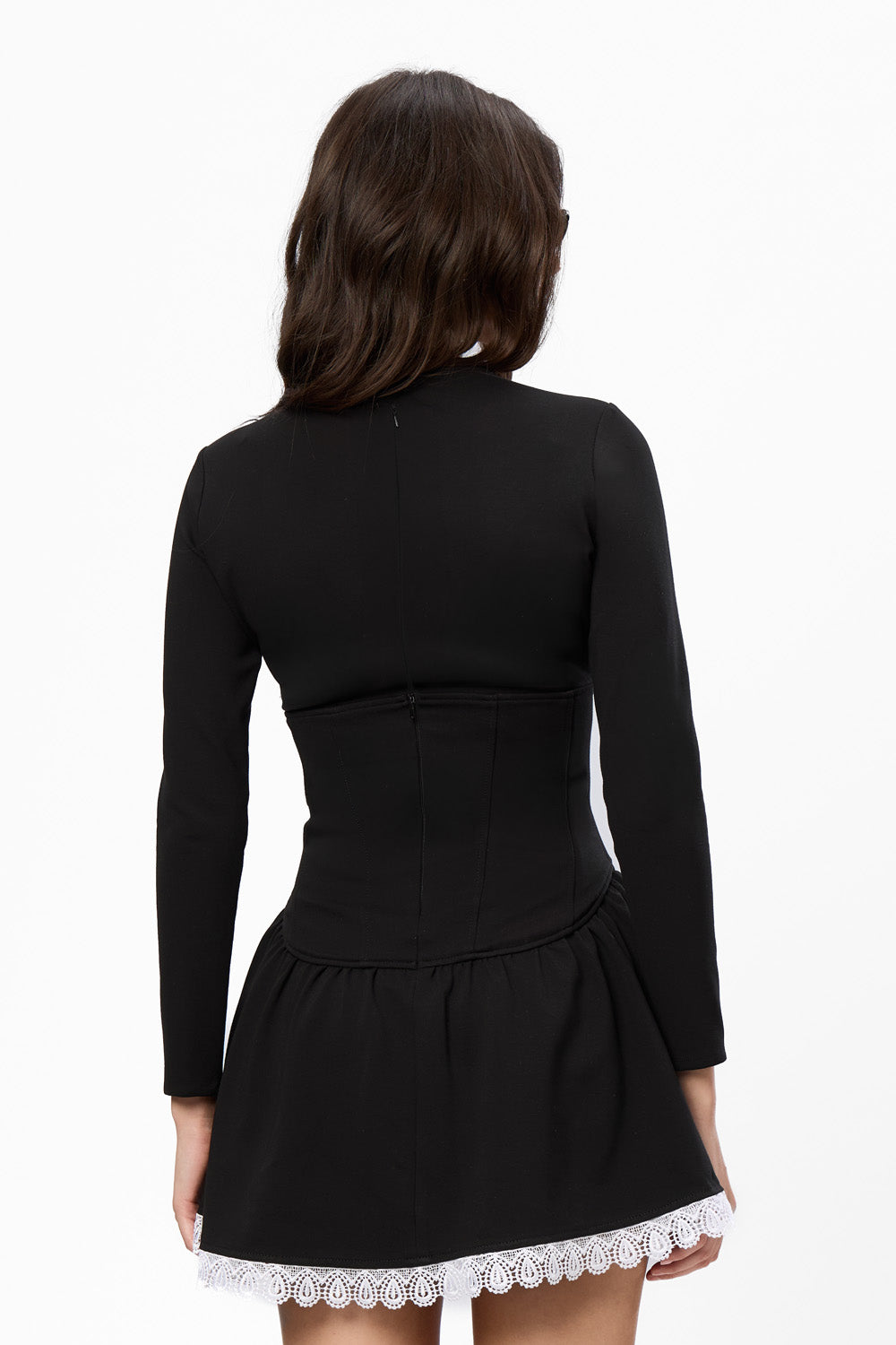 Czarna bluza z kapturem Karol z gorsetem