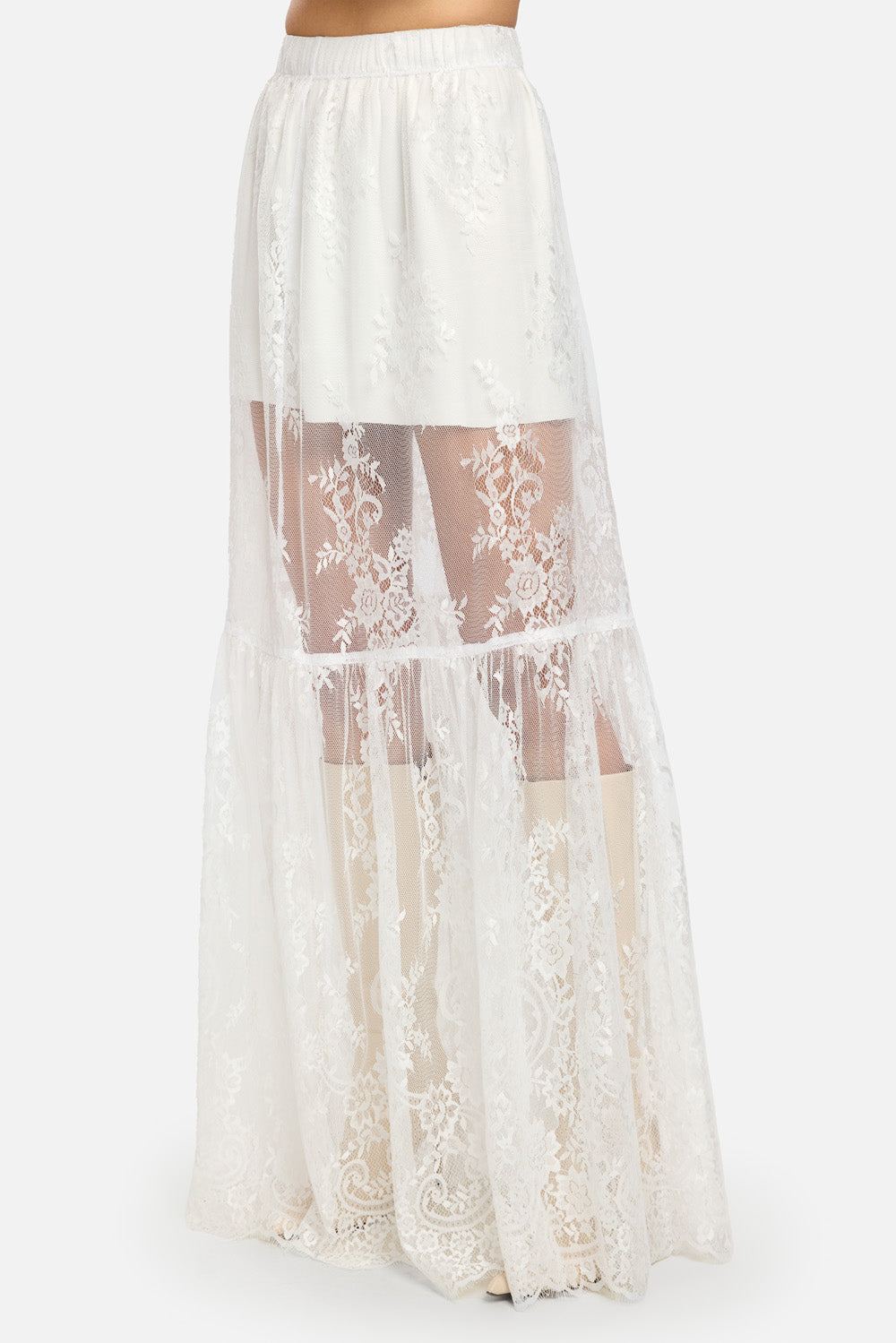 Snowflake black laces skirt