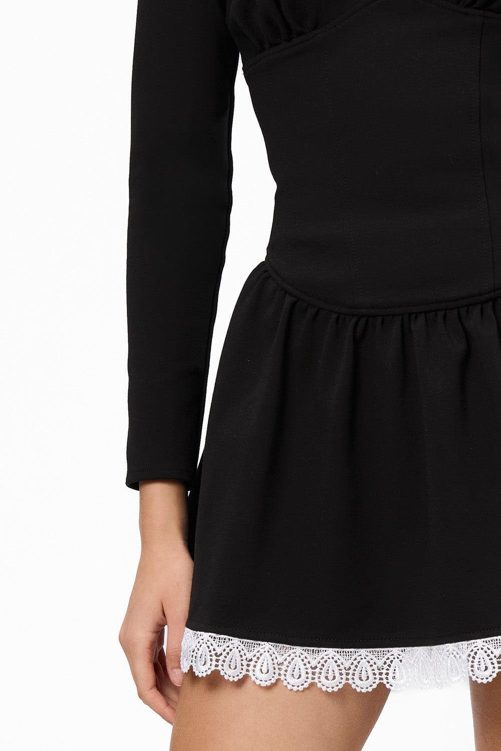 Czarna bluza z kapturem Karol z gorsetem
