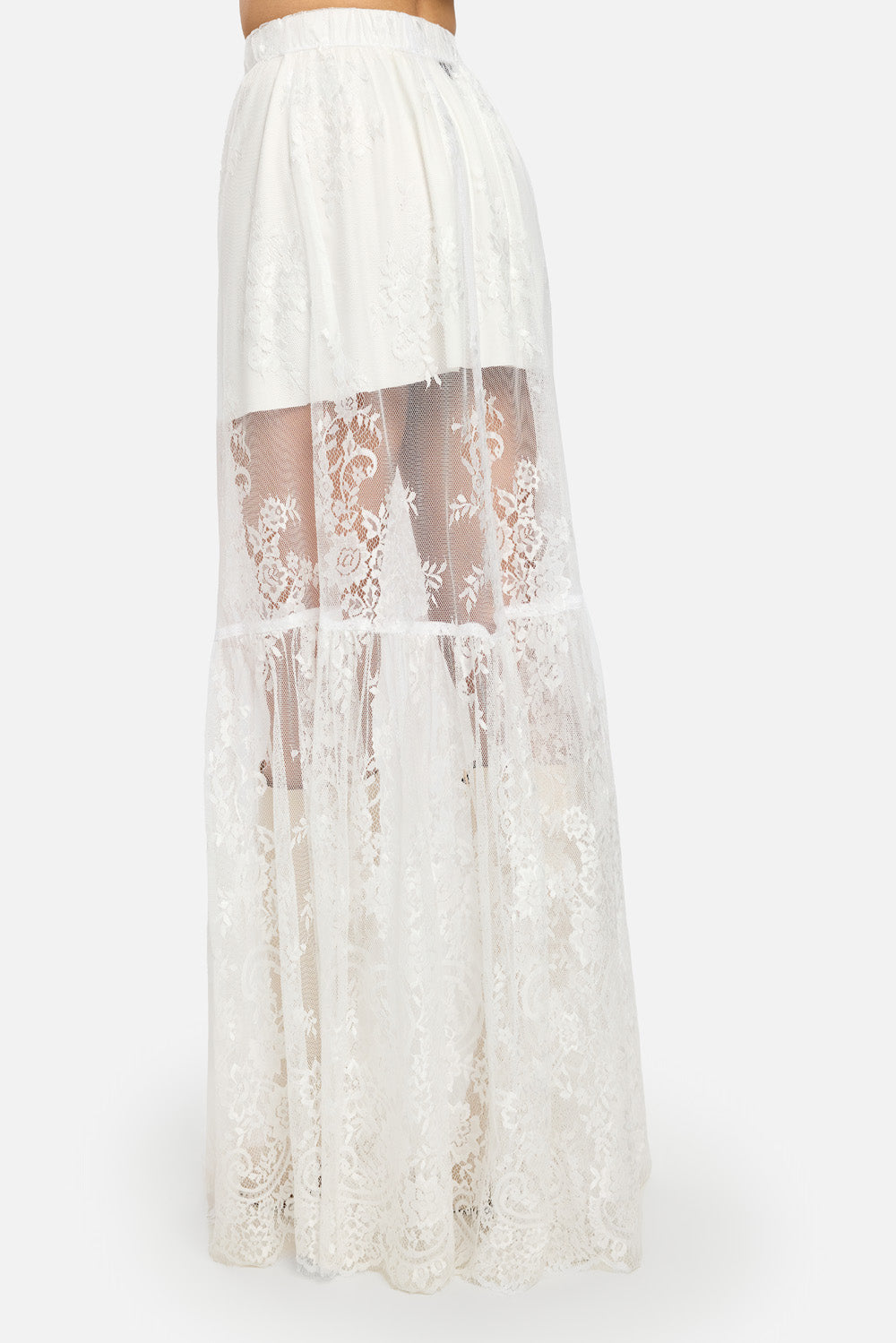 Snowflake black laces skirt