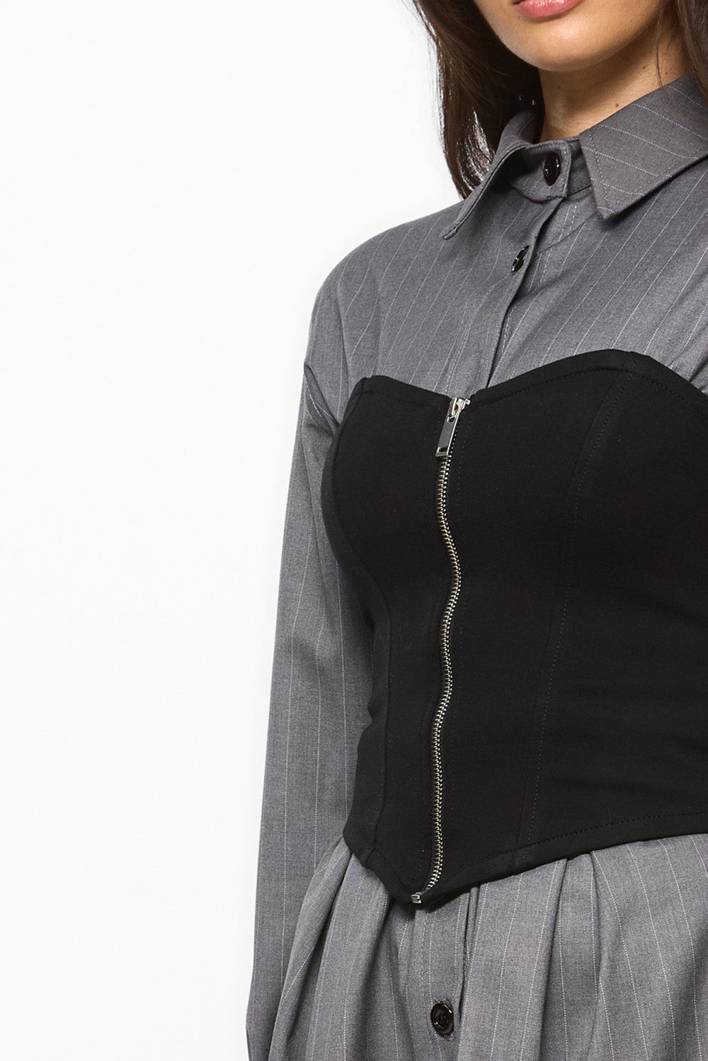 Czarna sukienka Lille z długimi rękawami