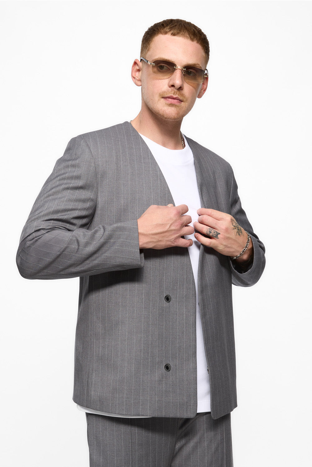 247 Grey with stripes Cardigan