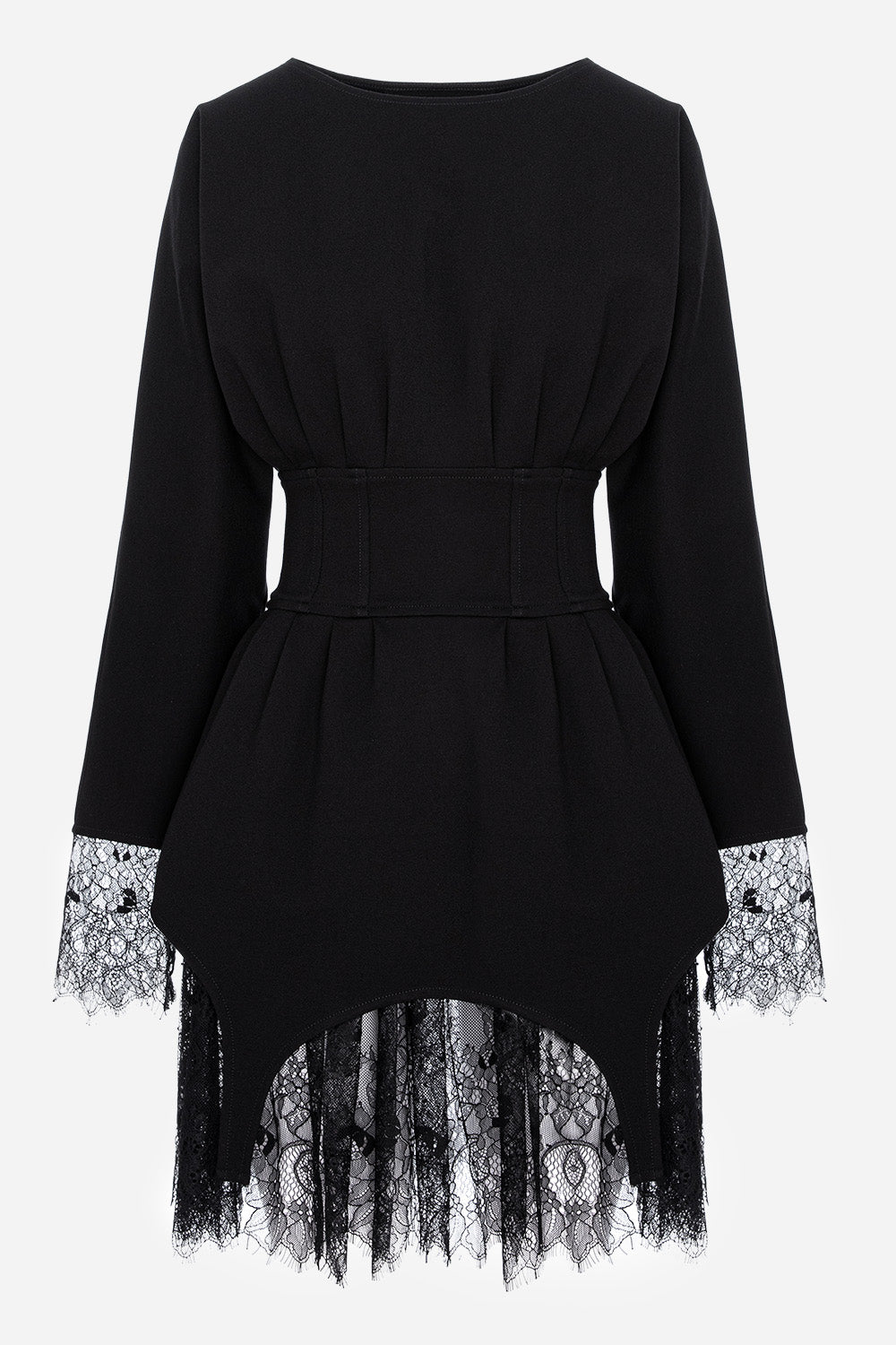 Kaya v2 off-white dress with lace and garter straps