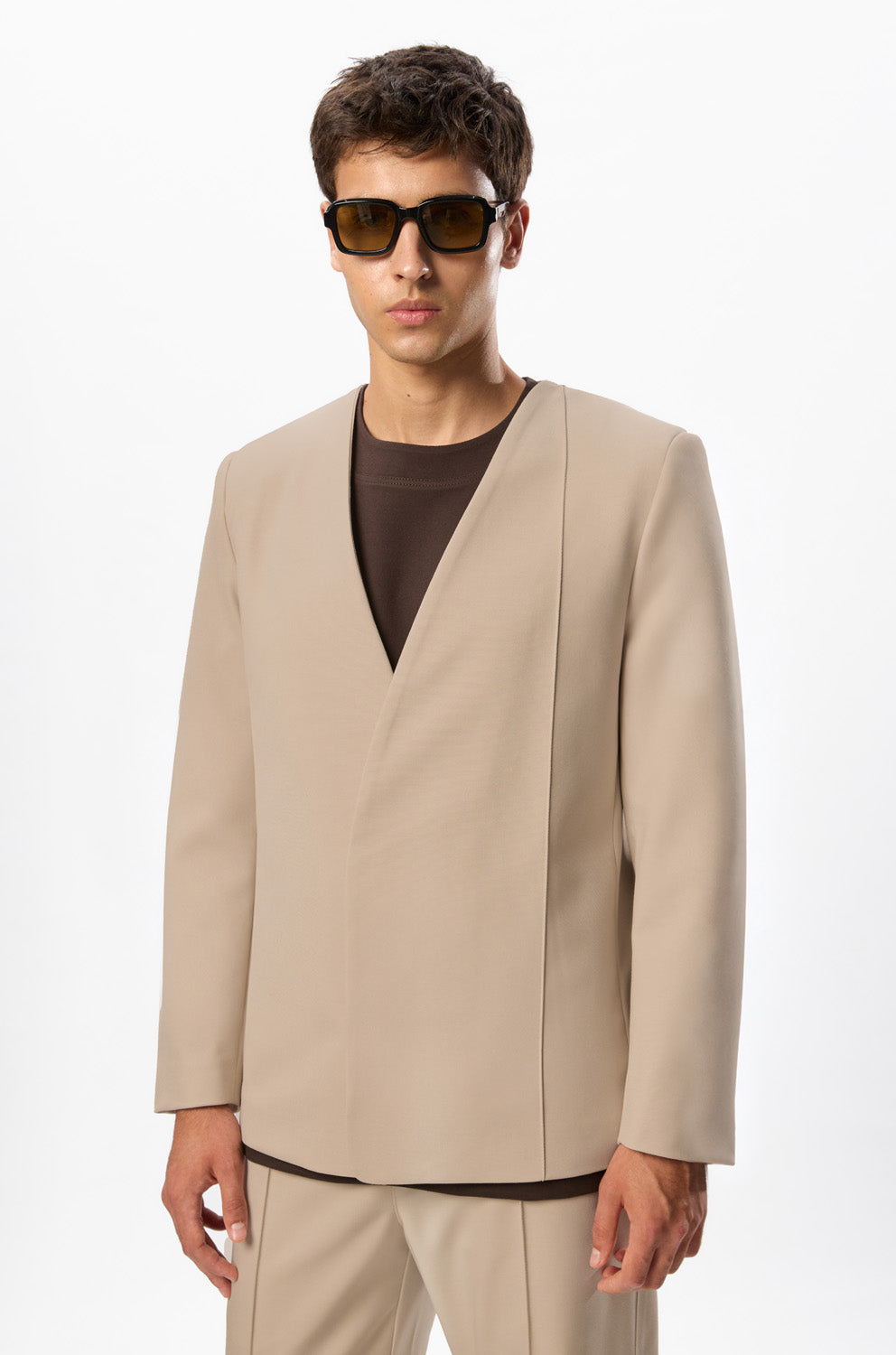 247 Beige Wool Blend Blazer