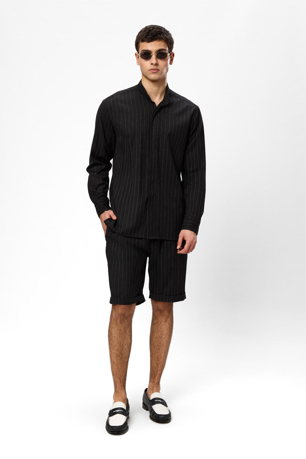 Thomas Black with stripes Cloth Shorts