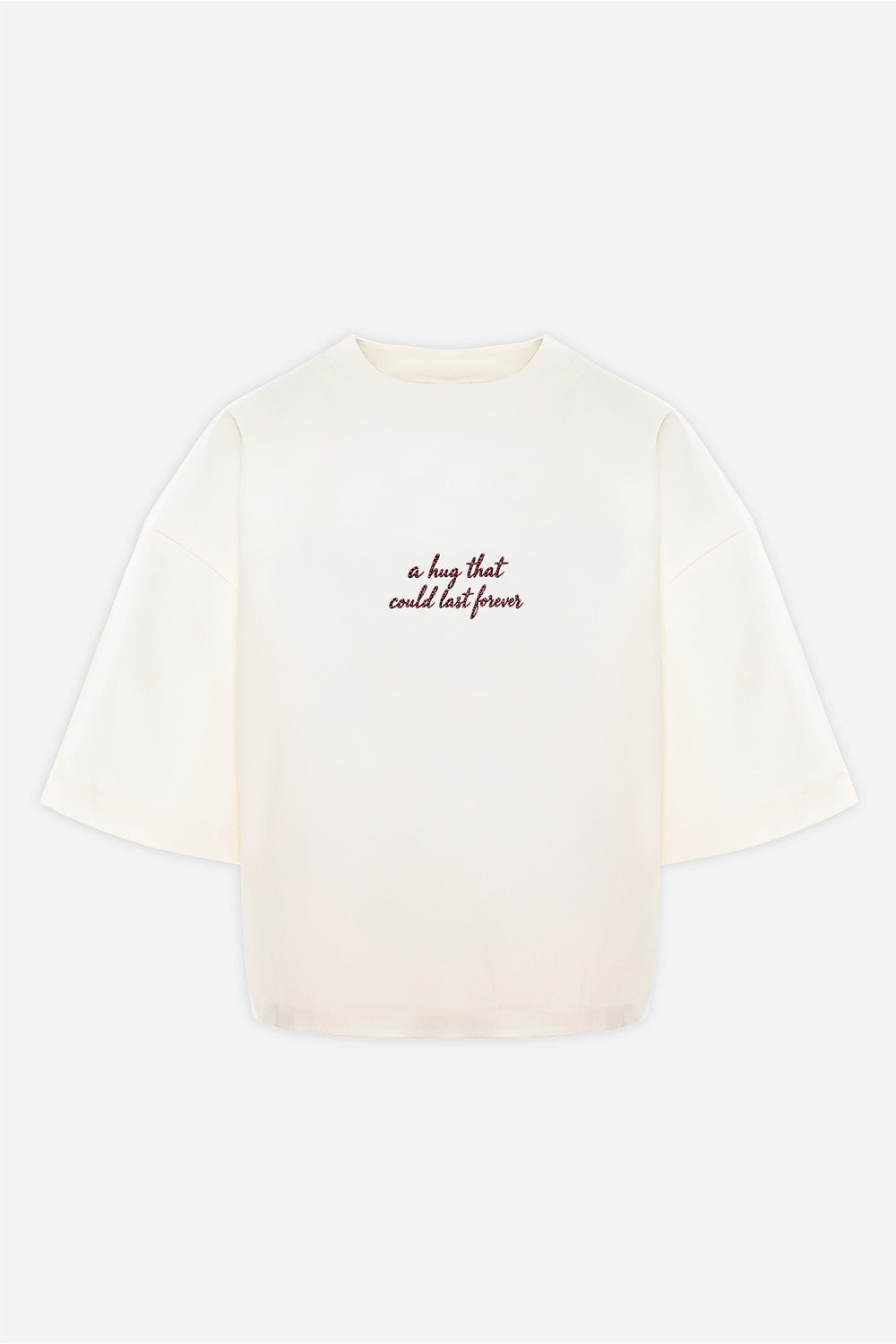 Burgundy Hands printed Off-White T-Shirt