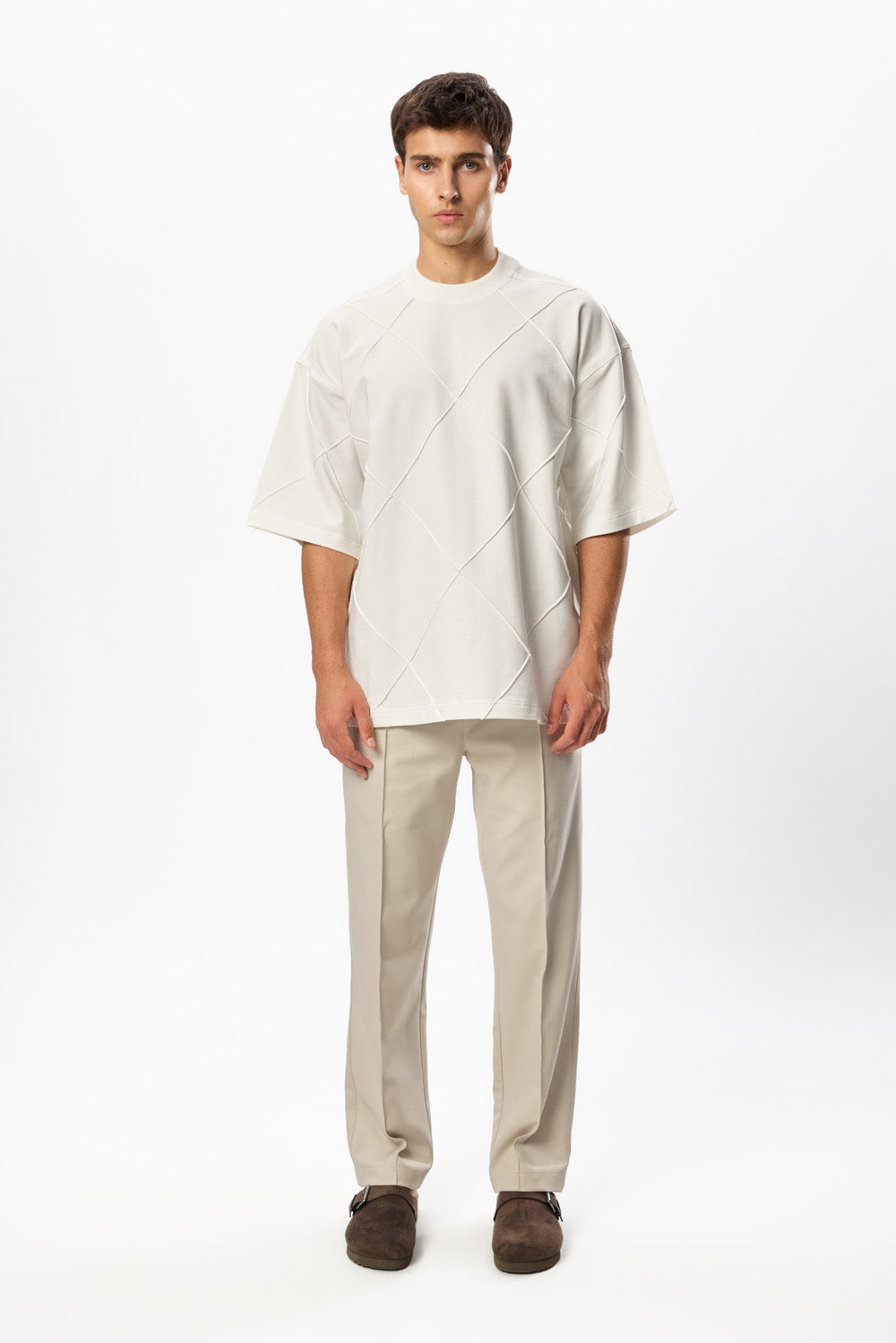 Diamond Oversized Off-White T-shirt