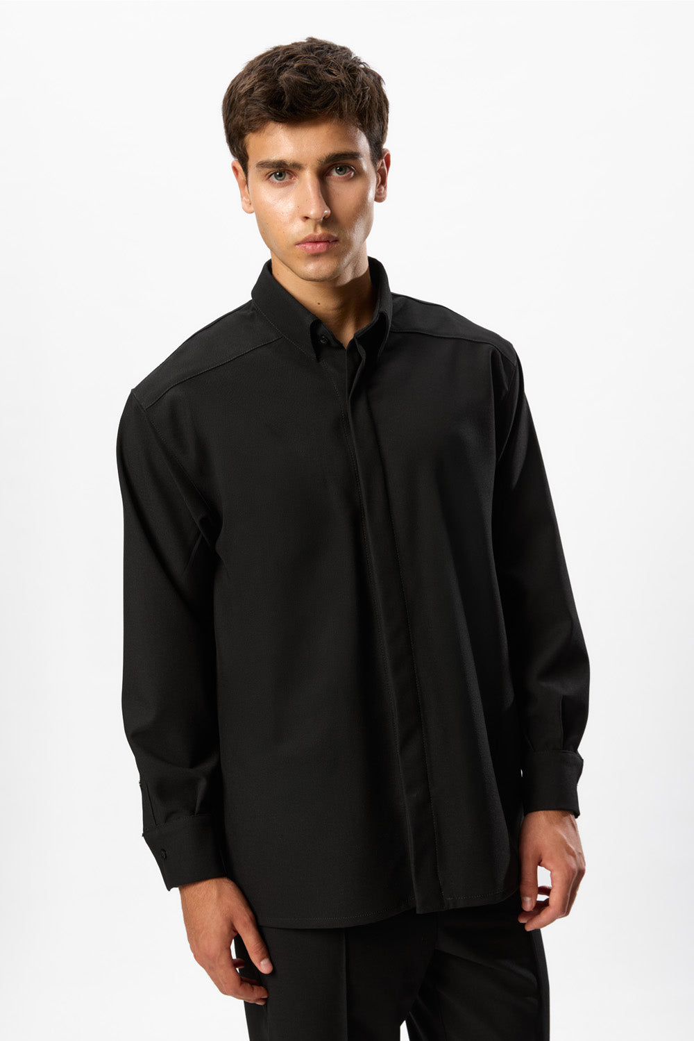 247 Black Wool Blend Shirt