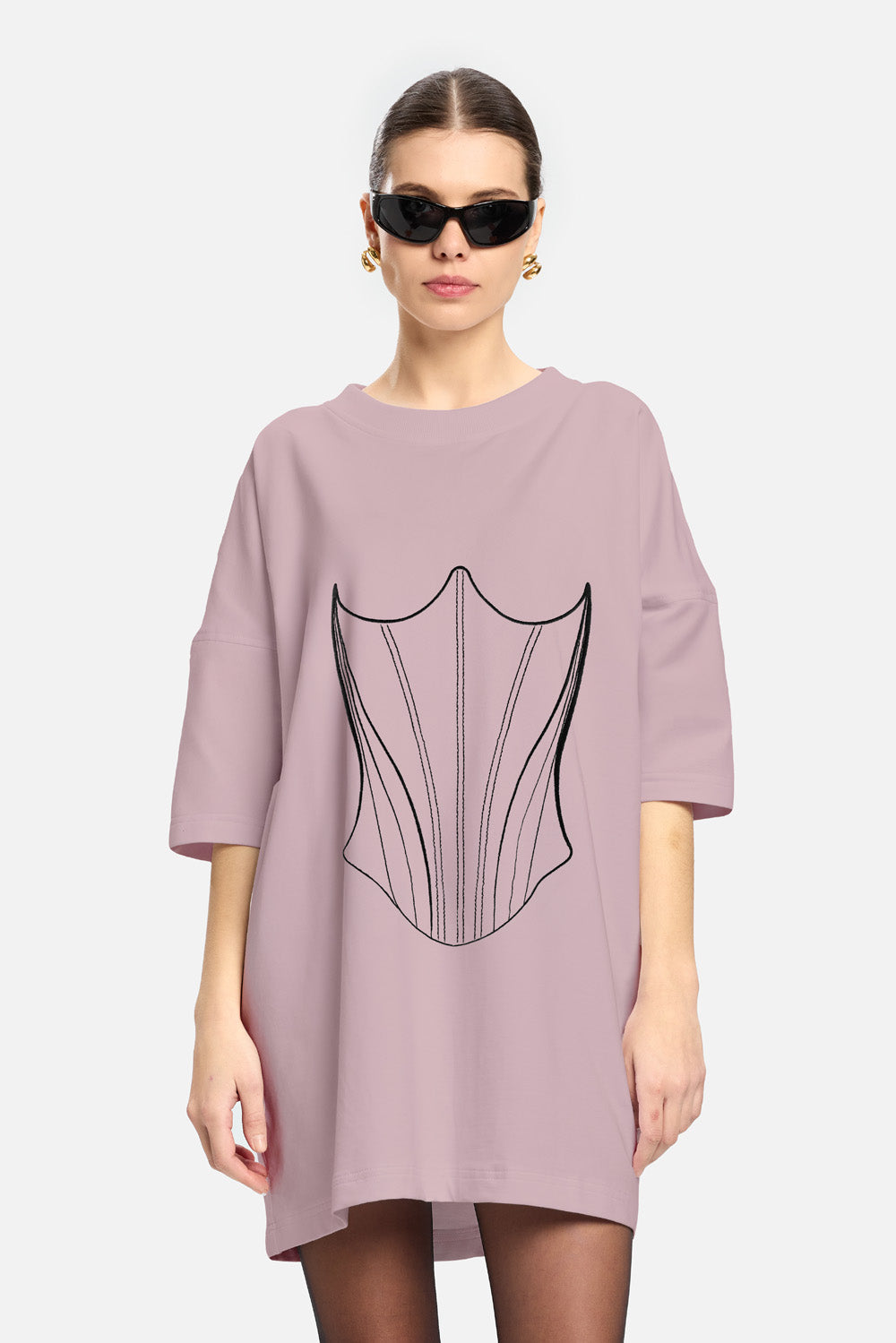 Rochie cu broderie Corset | Femei | Roz | Stil Modern & Elegant | Confort & Funcționalitate | Atelier Hamza