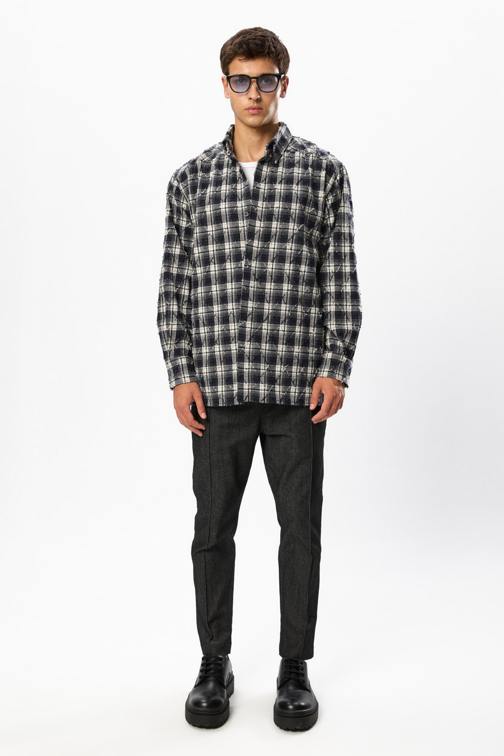 Rombo Oversized Blue Shirt