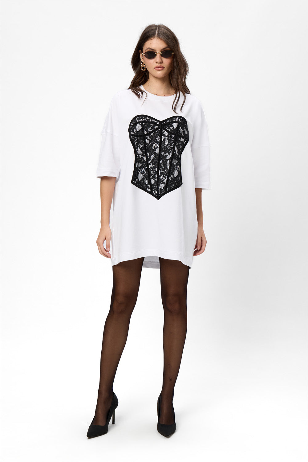 Silhouette Stitched Corset White Dress